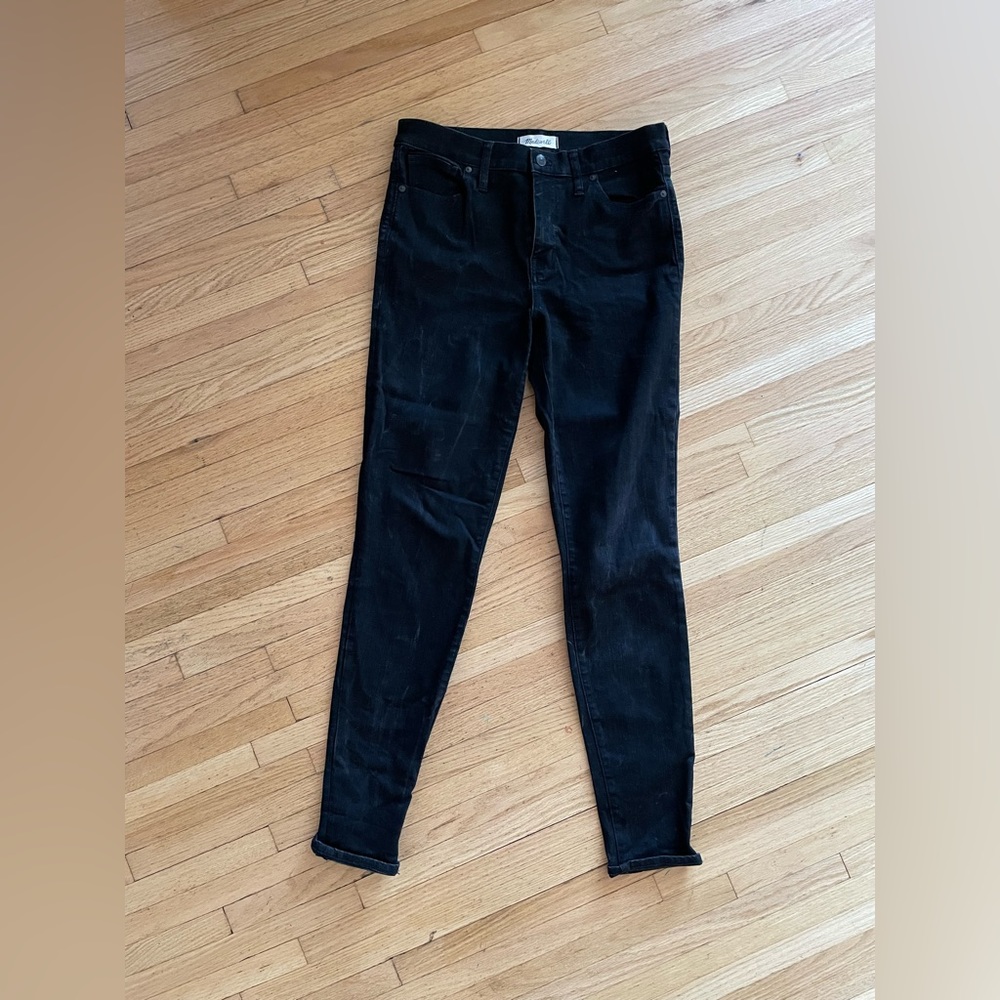 9 inch high riser skinny skinny black pant